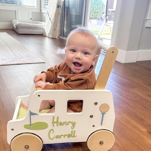 push truck, baby walker, wooden car, wagon, golf, 1st birthday, stroller for boys, push cart, baby boy gift, wooden toys 12 months