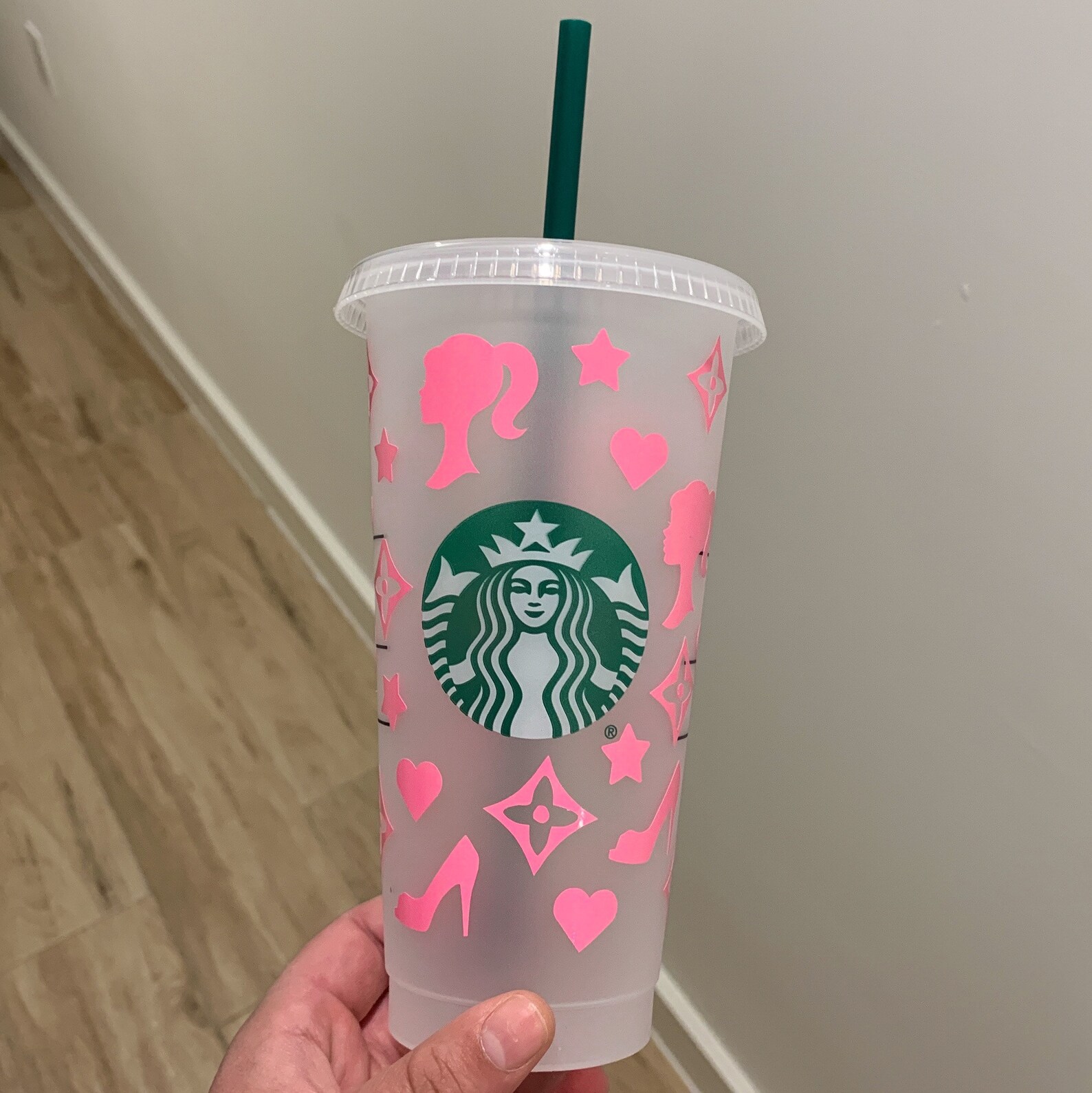 Custom Barbie X LV Pink Starbucks Personalized Cold Cup Etsy