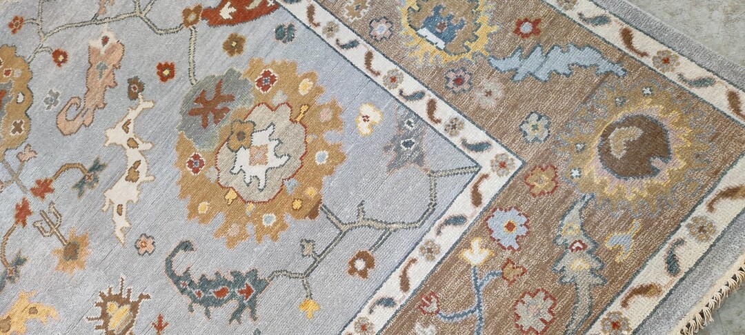 Nancy Meyers 8x10 Grey and Light Brown Hand-knotted Oushak Rug - Etsy