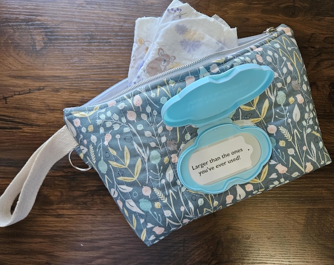 Custom Handmade Quilted Baby Wipes Pouch: Diaper Bag Organizer
