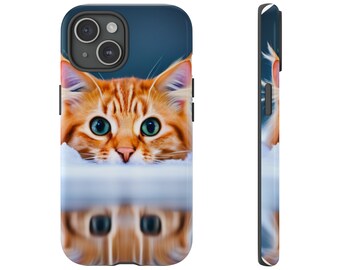Odbicia kota zaprojektowane ręcznie etui na telefon iPhone Samsung Google Pixel