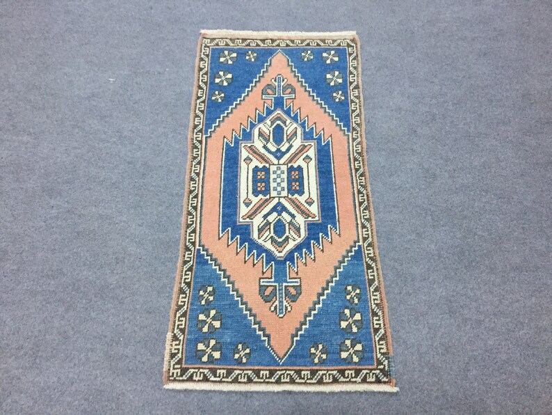 Door Mat, Small Rug, Oushak Rug, Turkish shops Handmade Rug - 1'9''x3'8''