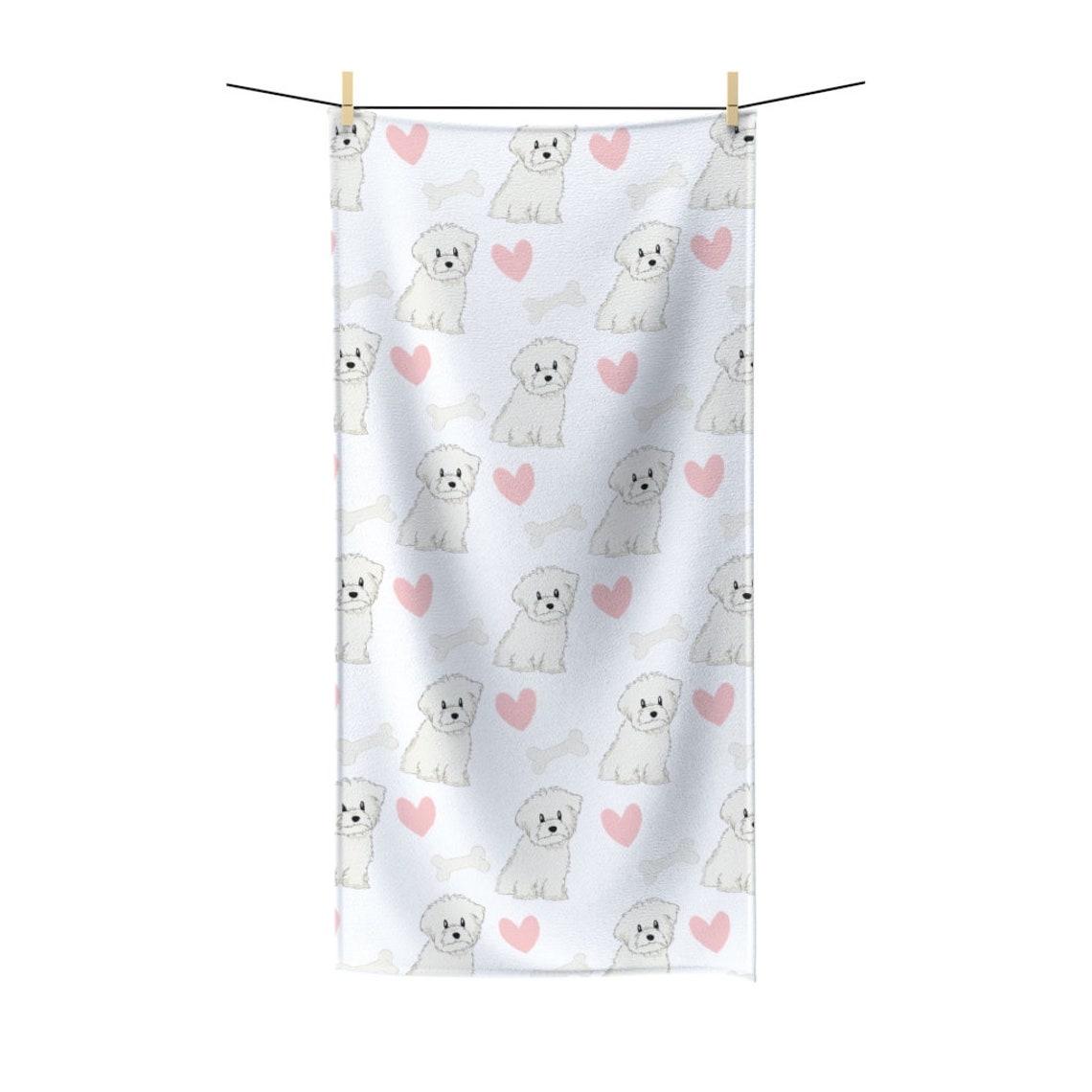 Badezimmerhandtuch mit Malteser Hundedruck in WEIß | Etsy