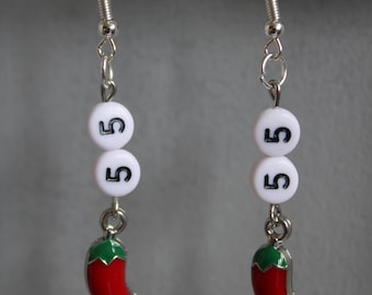 F1 Sainz inspired 55 chilli earrings