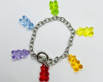 Colourful gummy bear charm bracelet