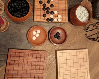 Hardwood 9x9 Go Board - Laser Etched - Reversible 7x7