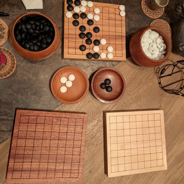 Hardwood 9x9 Go Board - Laser Etched - Reversible 7x7