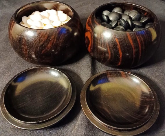 Refurbished Japanese Go Game Set: Slate and Shell Go Stones