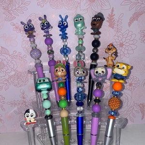 TIKTOK/IG CLAIM Character Pen Keychain - Beaded Character Pen - Beaded Disney Doorable Pen - Refillable - Disney Doorables- Beaded Pen