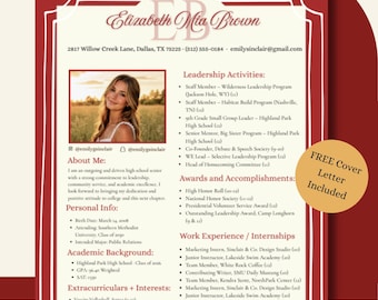 Editable Canva Resume Template, Classic Preppy Design (Digital Download)
