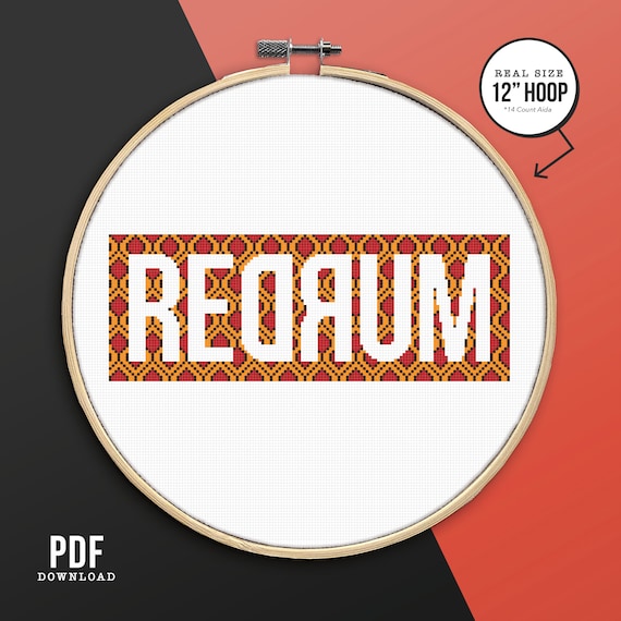 Redrum reversed out Pattern Shining Cross Stitch Pattern | Etsy