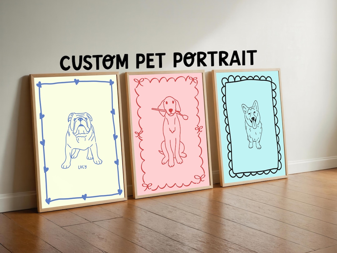 Custom Pet Portrait, Badly Drawn Dog Art, Funny Animal Gift (digital ...