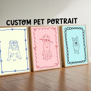 Portrait de chien personnalisé, portrait d'animal de compagnie mal dessiné, cadeau pour amoureux des chiens, commission pour animaux de compagnie, impression de chat dessin moche, caricature animale - téléchargement numérique