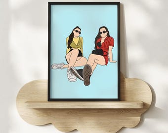 Custom Faceless Portrait Illustration, Minimalist Line Art Drawing (Digital Download)