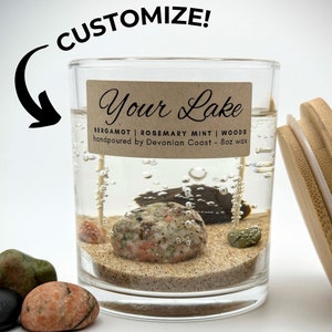 Customizable Lake Candle Clear Gel | Lake Lover Gift | New Lake Home | Personalized Gift | Lake House Gift