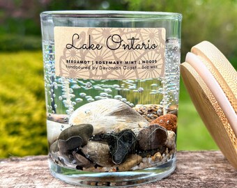 Lake Ontario Clear Gel Candle | Burn the Candle Keep the Treasure! | Great Lakes Gift | Wedding Favor | Cottage Decor