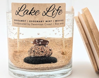 Lake Life Stone Cairn Gel Candle | "The Perfect Lake Lover's Gift!"