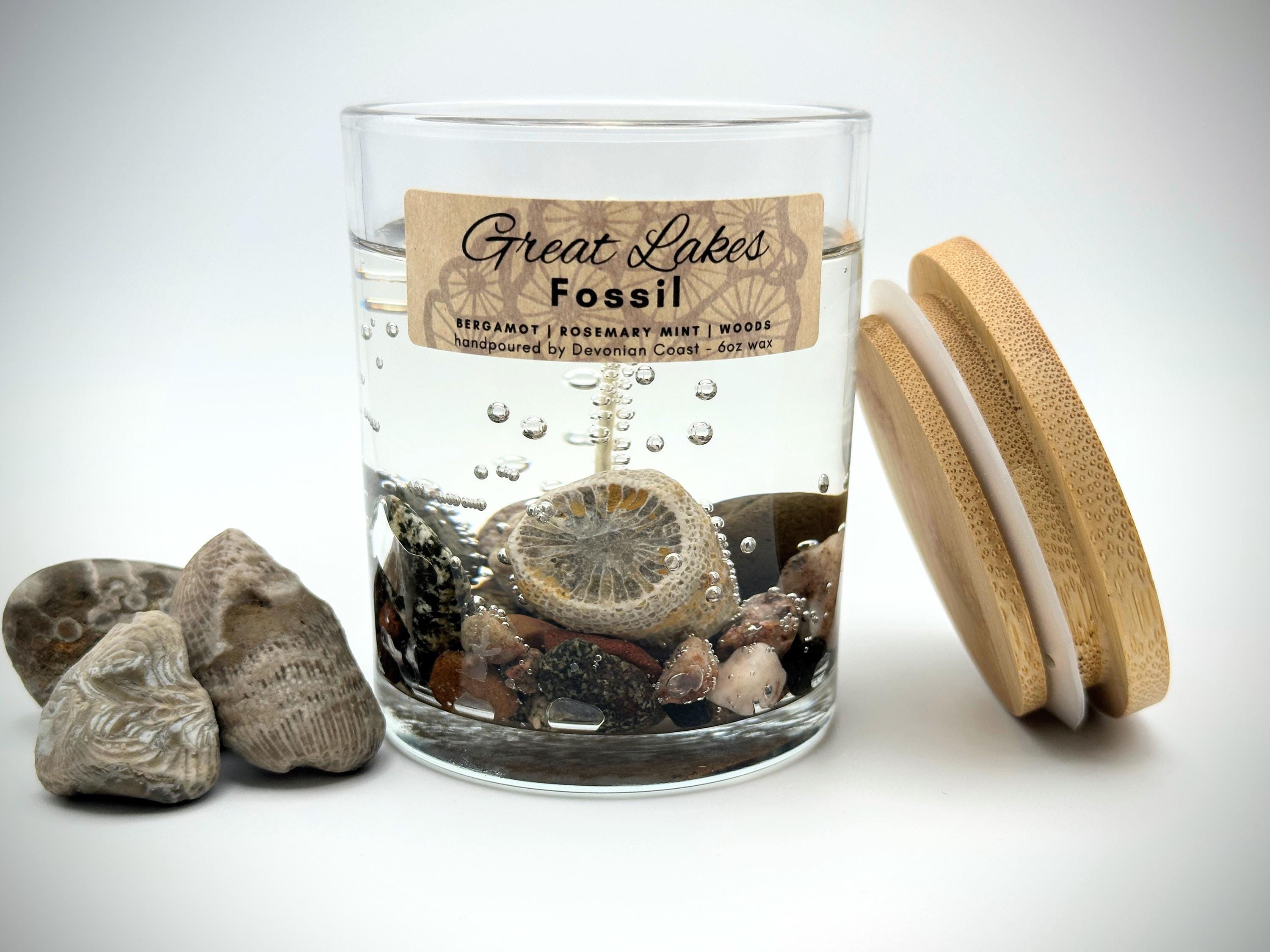Great Lakes Fossil Clear Gel Candle | Burn the Candle Keep the