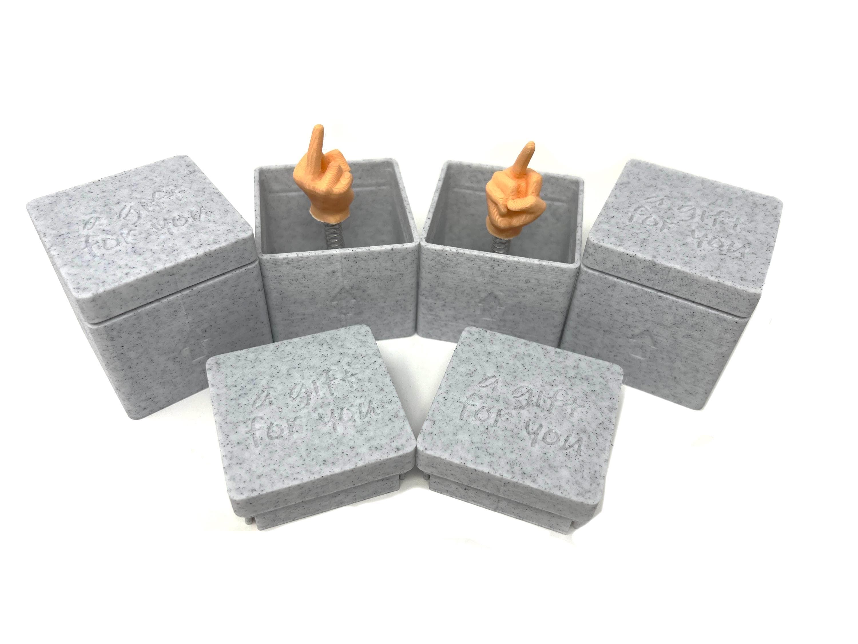 Surprise Middle Finger Box (4 Pack) - Spring Activated Middle Finger Gift Box - Some Assembly Required - Novelty Gag Toy
