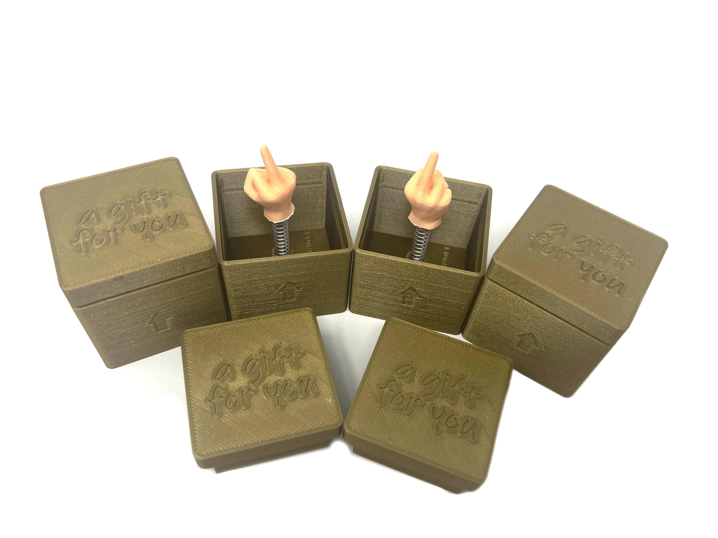 Surprise Middle Finger Box (4 Pack) - Spring Activated Middle Finger Gift Box - Some Assembly Required - Novelty Gag Toy