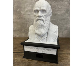 Charles Darwin Talking Busts - Press the button for a fun quote or fact - Collectible Toy Figurine - Novelty Gift - Video in Description