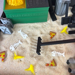 Dumpster Fire Zen Garden - Large 7" x 7" with Fine Sand - Desk Accessory - Funny Novelty Gift - Fidget Stress Relief - 400 page Sticky Note image 7