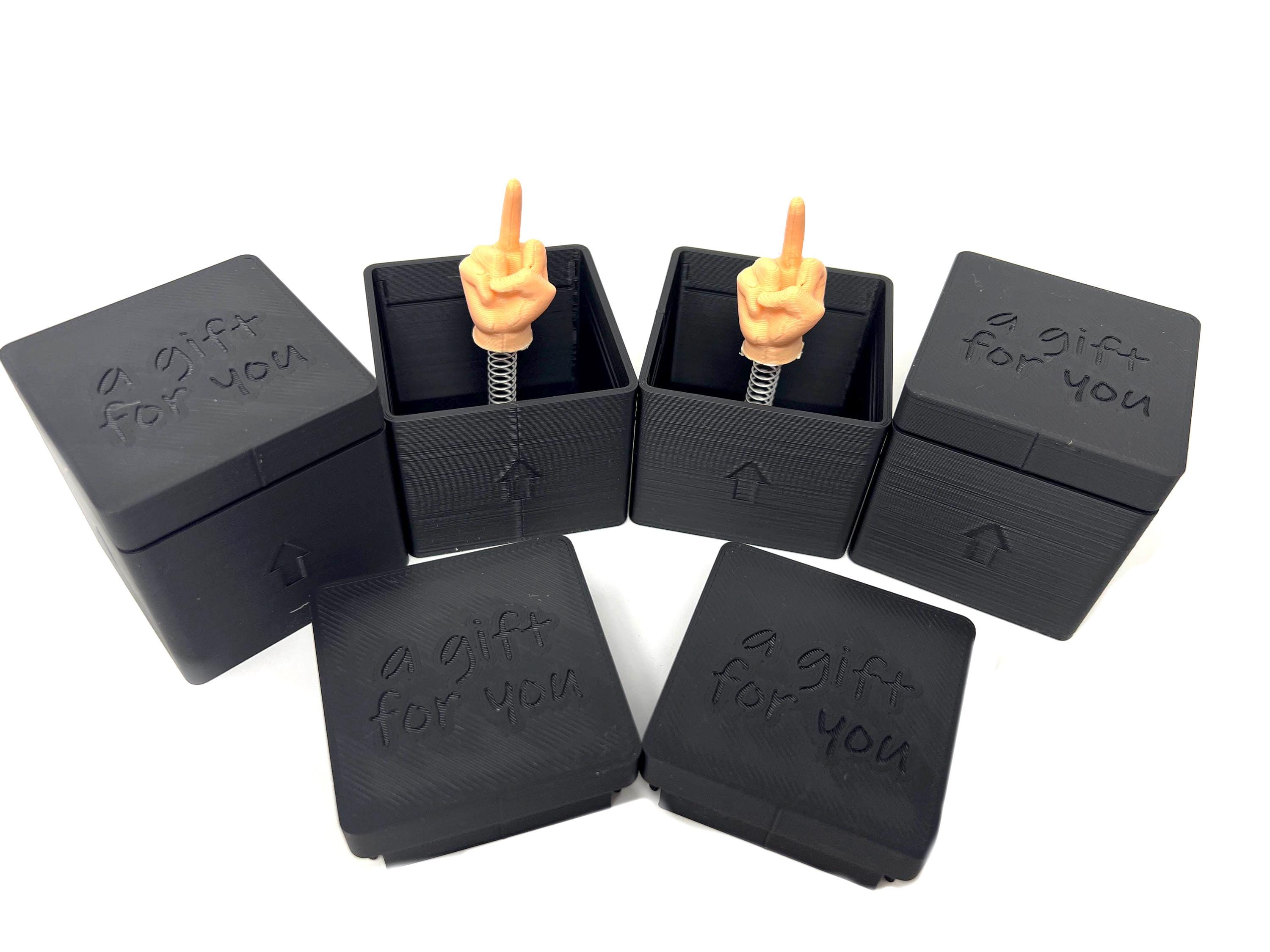 Surprise Middle Finger Box (4 Pack) - Spring Activated Middle Finger Gift Box - Some Assembly Required - Novelty Gag Toy