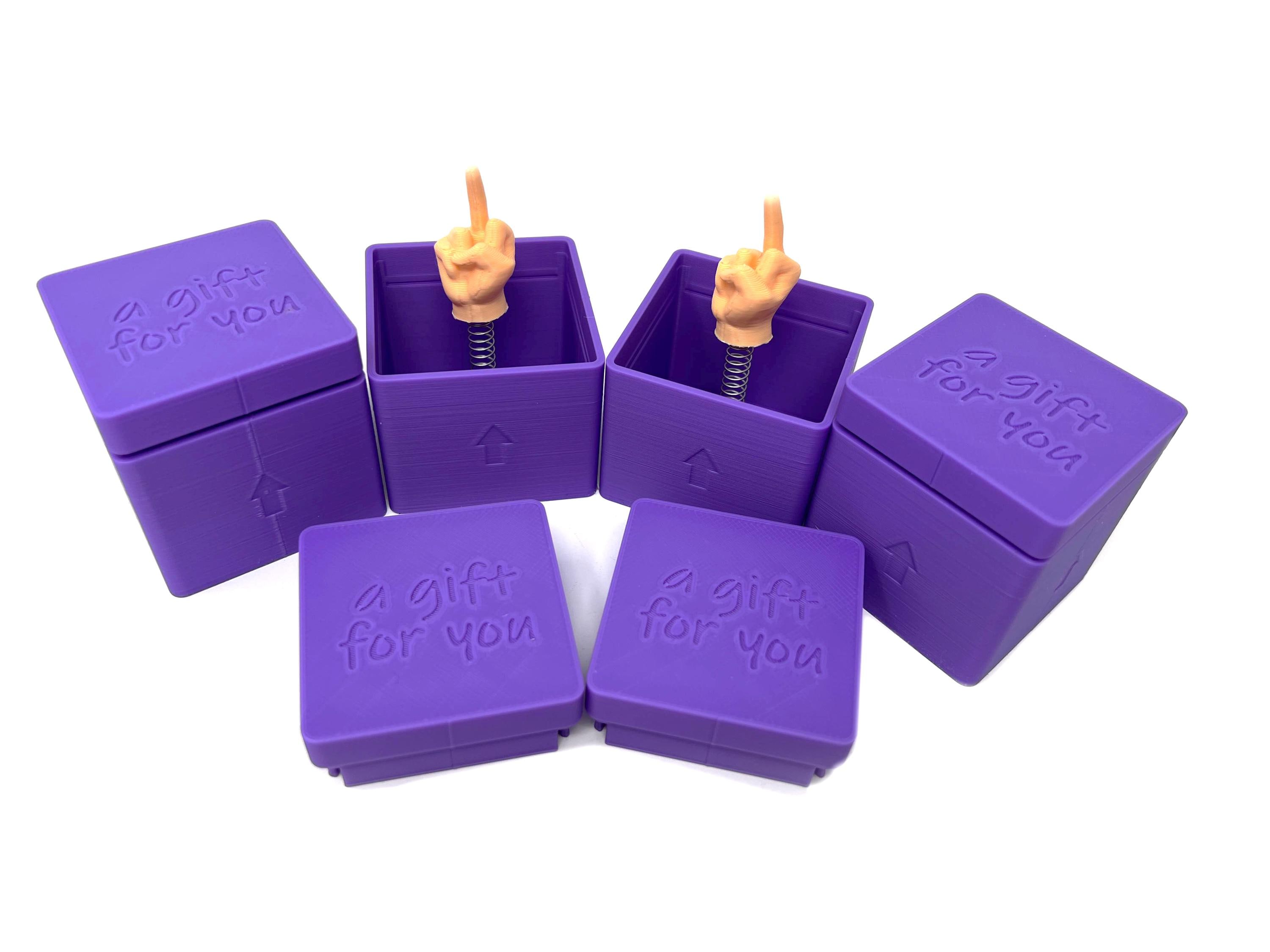 Surprise Middle Finger Box (4 Pack) - Spring Activated Middle Finger Gift Box - Some Assembly Required - Novelty Gag Toy