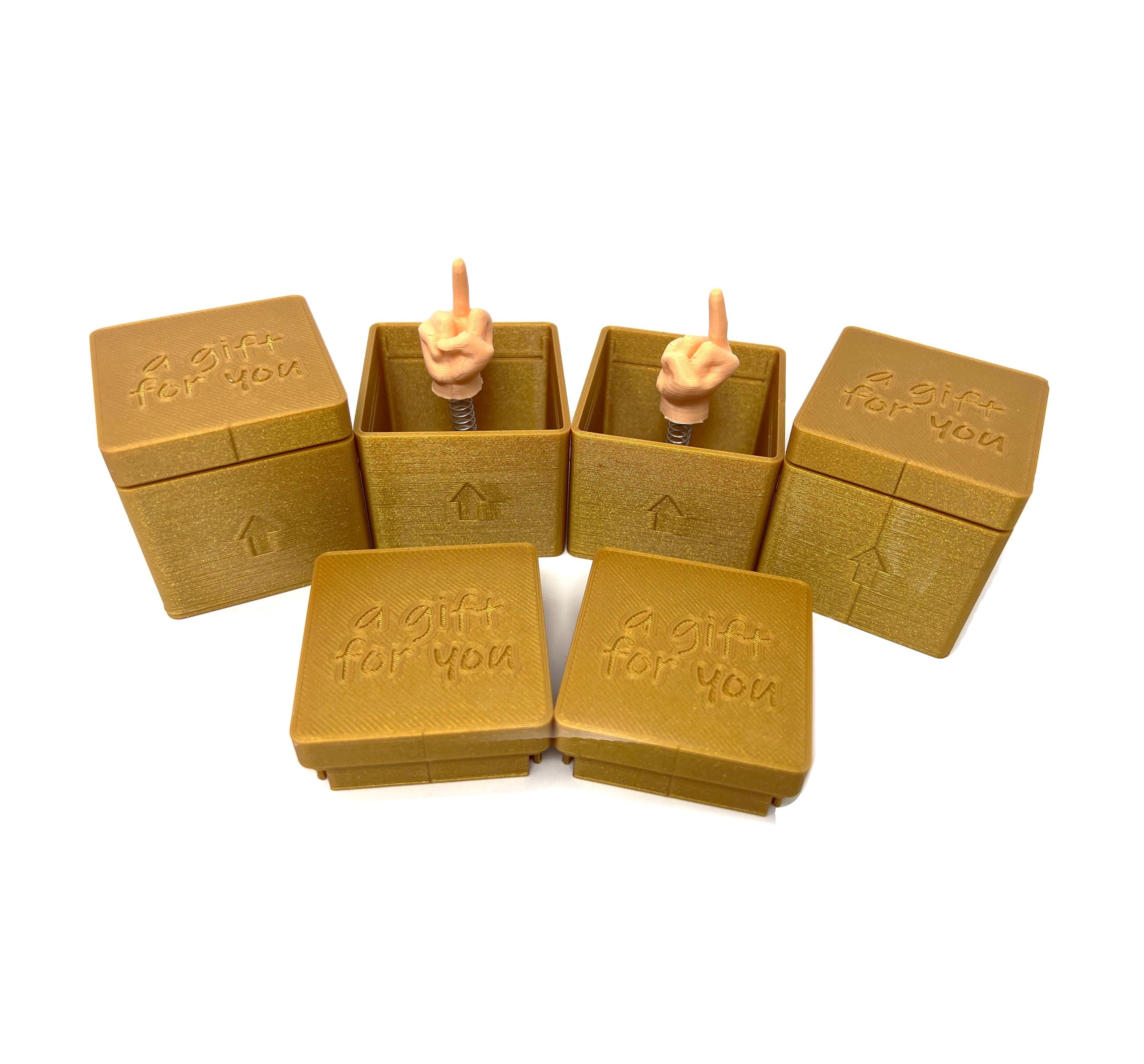 Surprise Middle Finger Box (4 Pack) - Spring Activated Middle Finger Gift Box - Some Assembly Required - Novelty Gag Toy