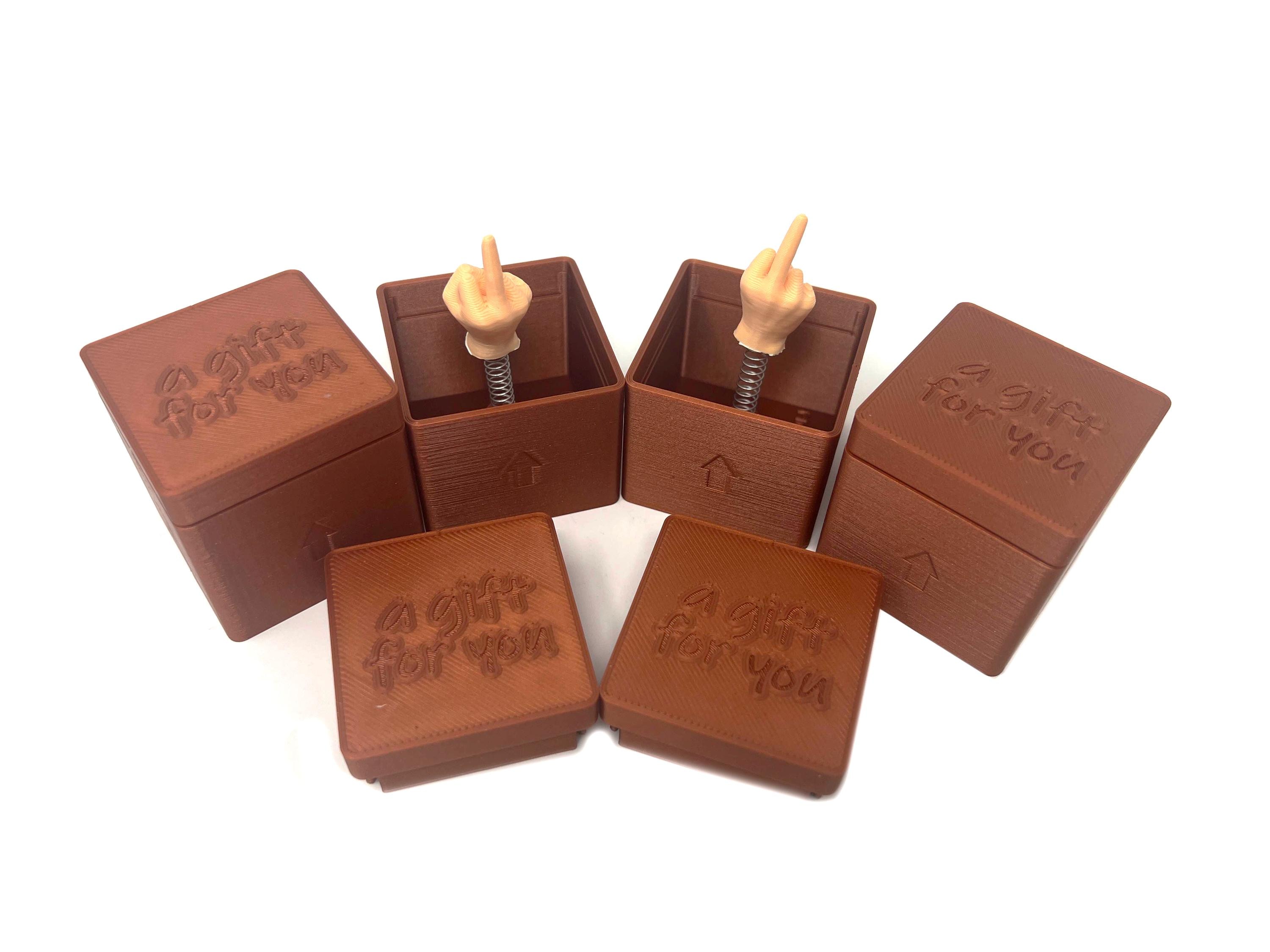 Surprise Middle Finger Box (4 Pack) - Spring Activated Middle Finger Gift Box - Some Assembly Required - Novelty Gag Toy