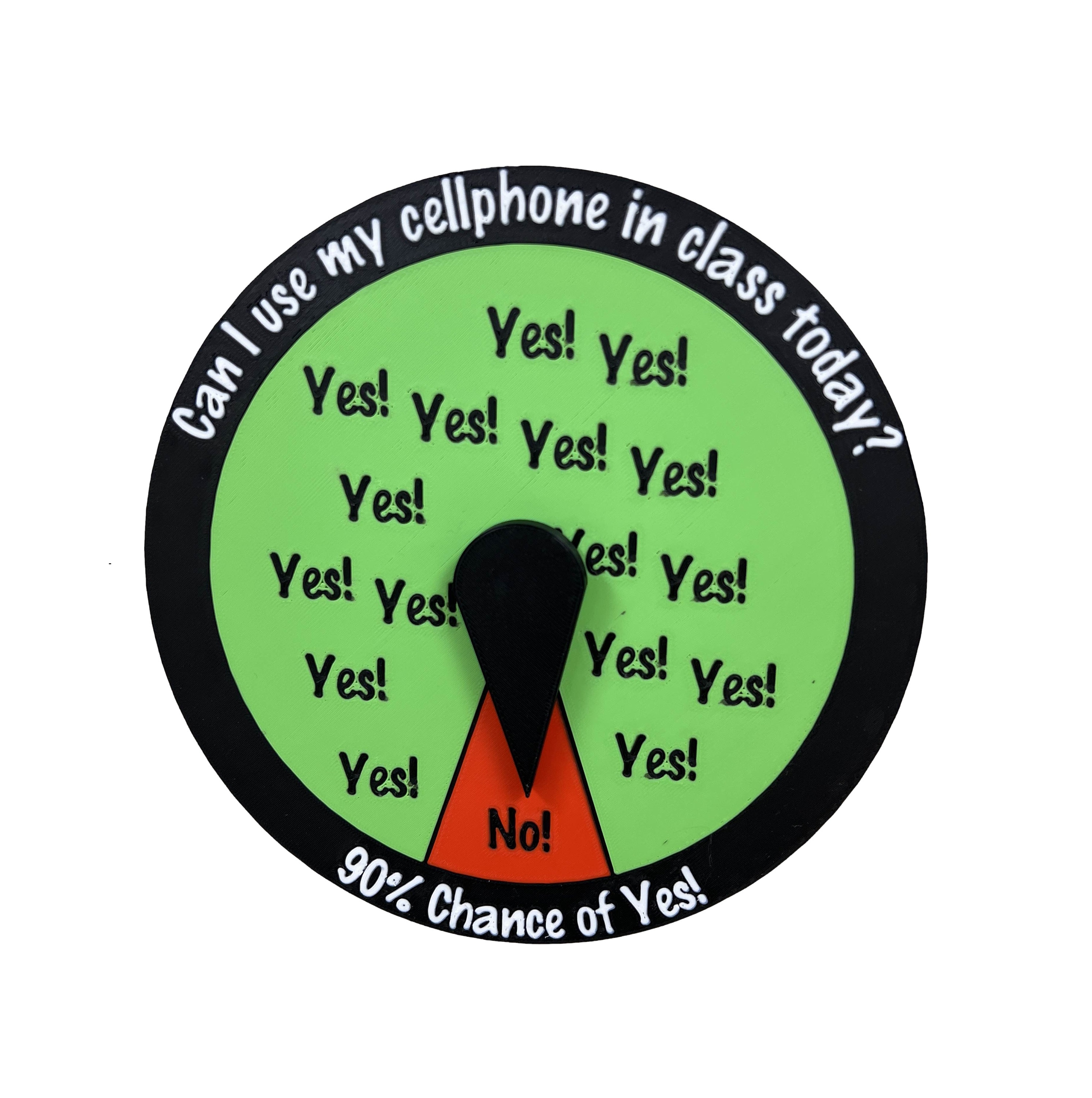 No Cellphone Sign - Always Lands On No - Funny Novelty Meme Toy - Fortune Wheel - Teacher Gift