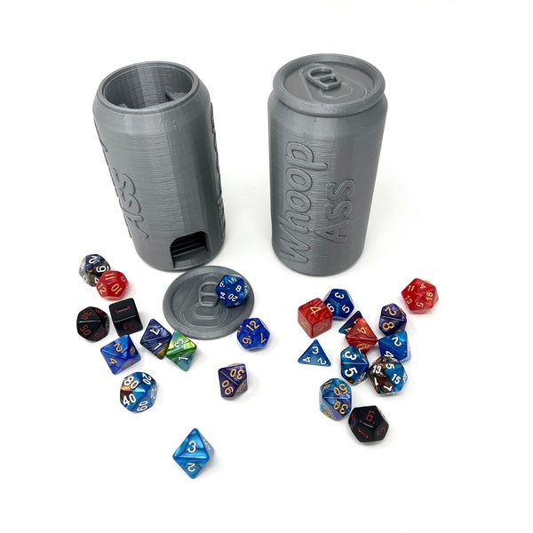 Can of Whoop Ass Dice Tower | Open a Can of Whoop Ass | Tabletop Roleplaying Game | Dice Roller | Random 7PCS D20 Dice Set Included |