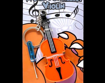 World's Smallest Violin Keychain Playable with Music - Send Your Condolences - Novelty, Prank, Gag, Funny, Joke, Gift, Toy