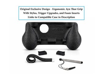 AYN Thor-compatibele ergonomische handgreep met stylushouder - inclusief uitschuifbare 4-inch stylus- en trigger-upgrades - origineel exclusief ontwerp
