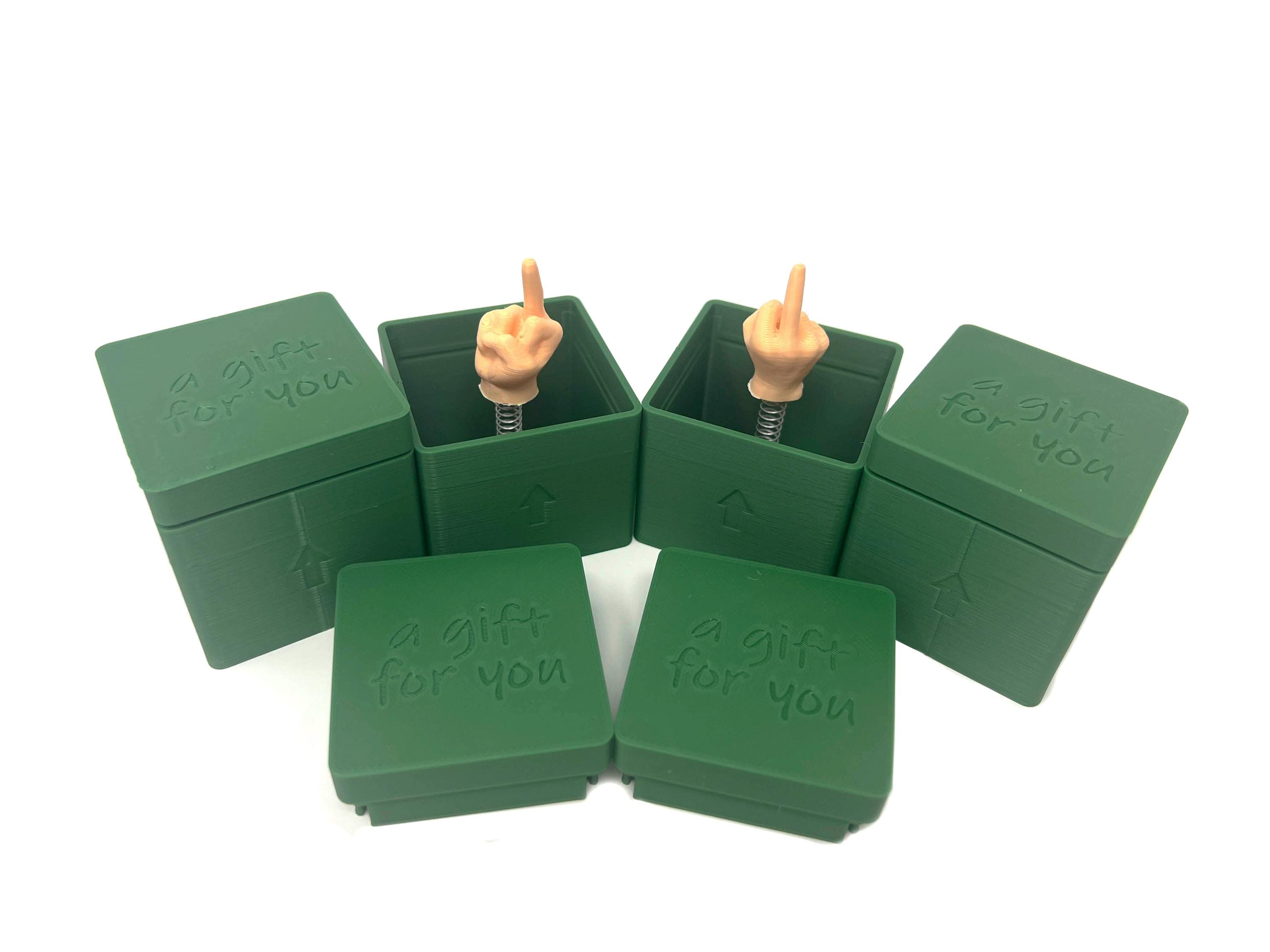 Surprise Middle Finger Box (4 Pack) - Spring Activated Middle Finger Gift Box - Some Assembly Required - Novelty Gag Toy
