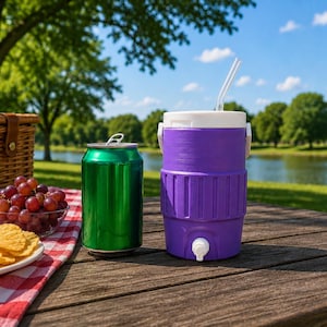 Mini Insulated Plastic Cooler Can Holder with Lid and Handle - 12 Oz Cute Drink Holder Sports - Can Cooler - Party Decor - Gift for Her