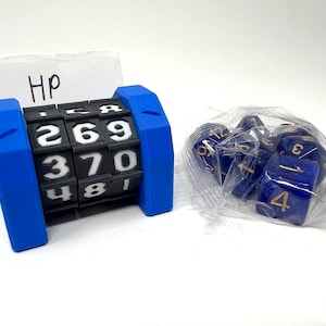 Life Counter | Random 7PC D20 Dice Set Included | HP Health Tracker | Hp Tracker | Tabletop RPG | Board Games | MTG