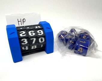 Life Counter | Random 7PC D20 Dice Set Included | HP Health Tracker | Hp Tracker | Tabletop RPG | Board Games | MTG