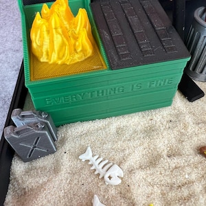 Dumpster Fire Zen Garden - Large 7" x 7" with Fine Sand - Desk Accessory - Funny Novelty Gift - Fidget Stress Relief - 400 page Sticky Note image 5