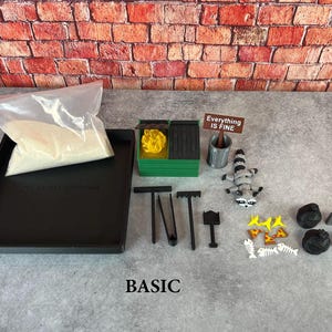 Dumpster Fire Zen Garden - Large 7" x 7" with Fine Sand - Desk Accessory - Funny Novelty Gift - Fidget Stress Relief - 400 page Sticky Note Basic