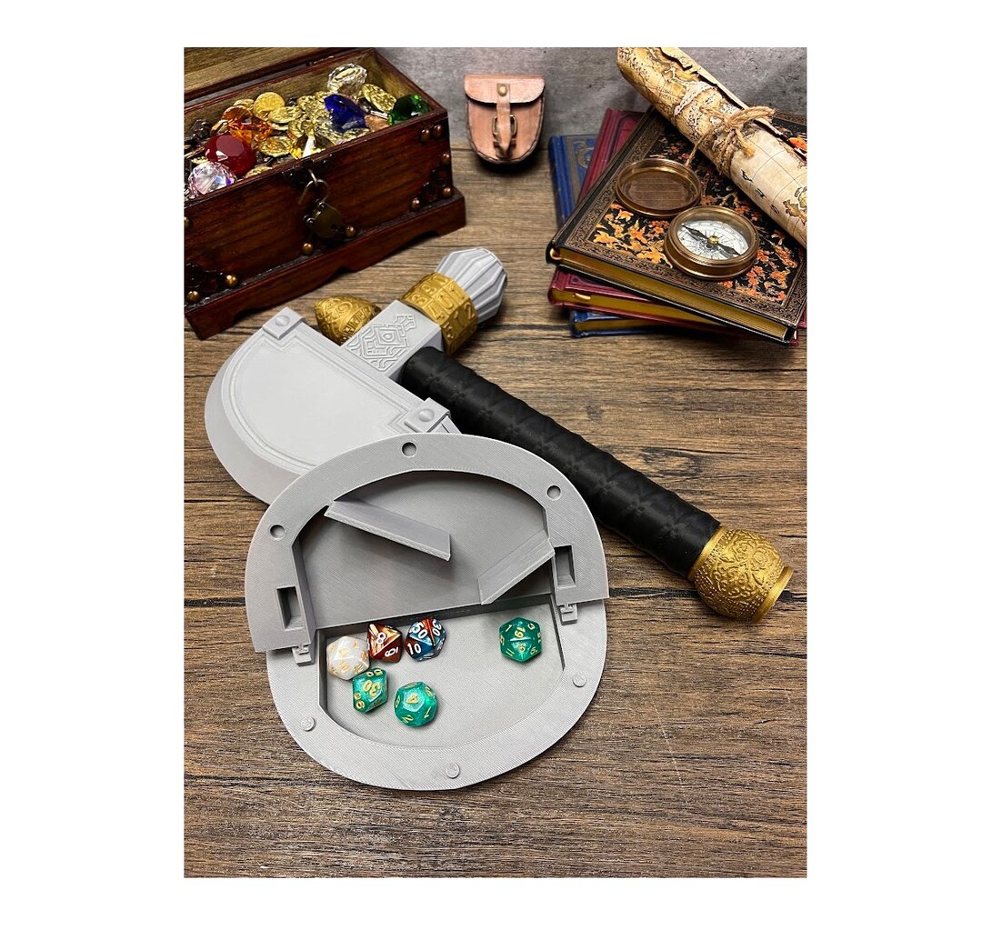 Axe Dice Holder & Dice Roller With Health Tracker Dice Storage for 5