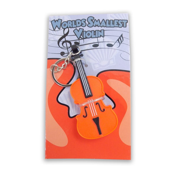 World's Smallest Violin Keychain Playable with Music - Send Your Condolences - Novelty, Prank, Gag, Funny, Joke, Gift, Toy