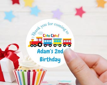 Personalised Train choo choo happy birthday I'm 0ne , two , three stickers
