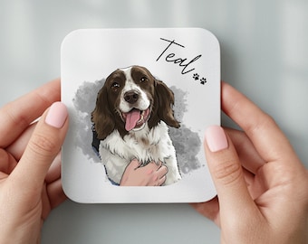 Personalised pet , Dog , Cat  Animal Cartoon image coaster