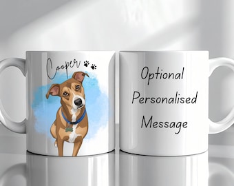 Personalised cartoon style dog , Cat Mug pet portrait 11oz mug