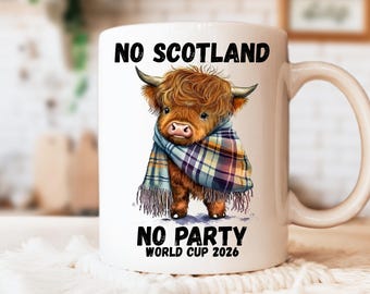 Highland Cow Mug or Coaster, Scotland World Cup 2026 Tartan Army Support