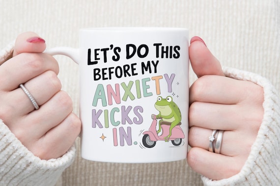 Funny Frog Mug or Coaster: Anxiety Humor Gift