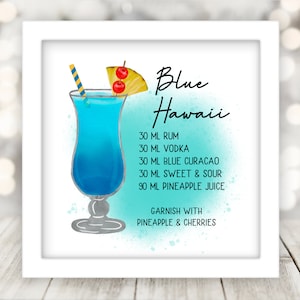 Framed Drink Recipes Custom Sublimated and Framed FREE SHIPPING!