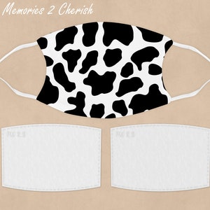 Child&#39;s back to school custom sublimation face mask Cow pattern Too Cool !