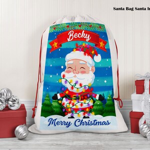Personalized Santa Bags Sublimated In Vibrant Colors Many Choices Available Free Shipping!